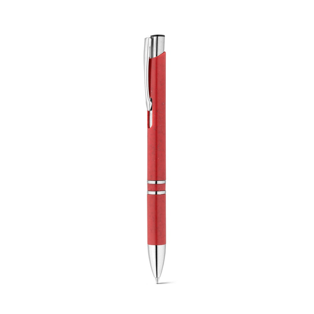 BETA WHEAT promotional pen in red (detail view) with custom logo branding