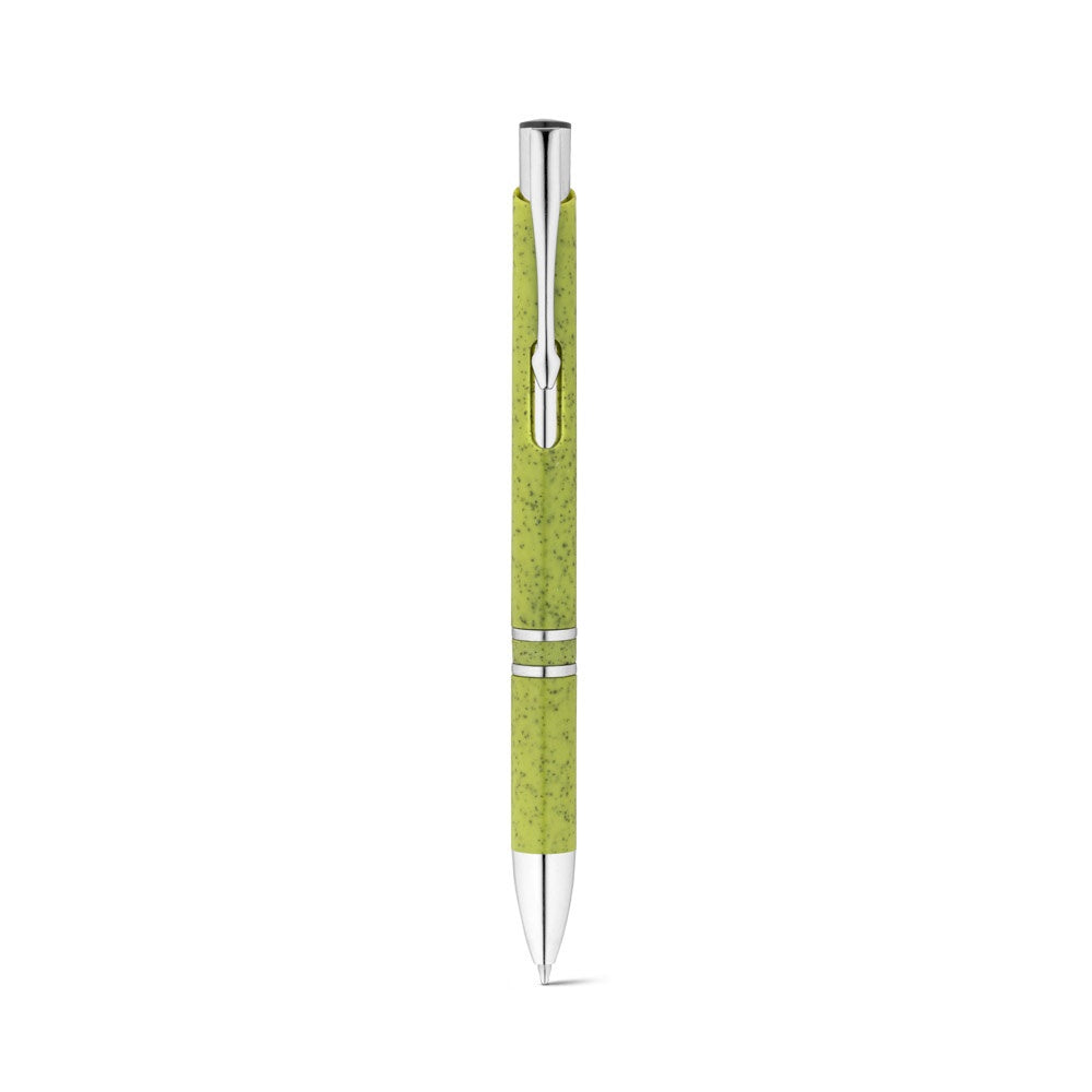 BETA WHEAT promotional pen in light green (detail view) with custom logo branding