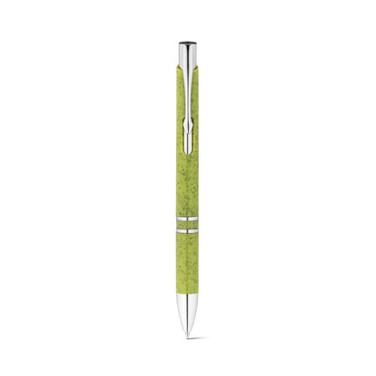 BETA WHEAT promotional pen in light green (detail view) with custom logo branding