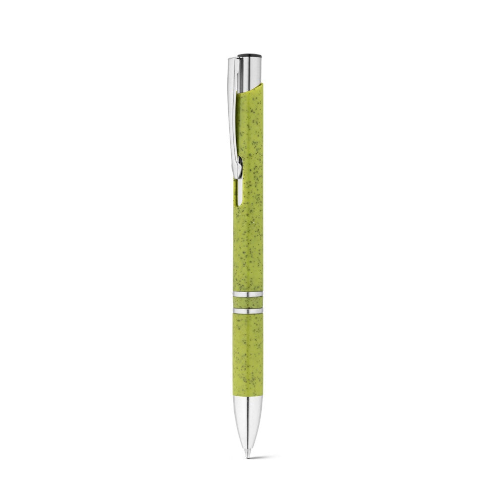 BETA WHEAT promotional pen in light green (detail view) with custom logo branding