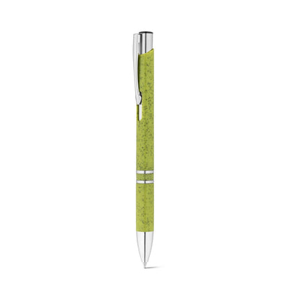 BETA WHEAT promotional pen in light green (detail view) with custom logo branding