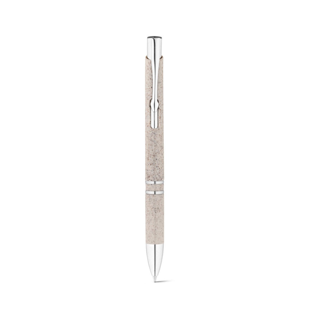 BETA WHEAT promotional pen in light natural (detail view) with custom logo branding