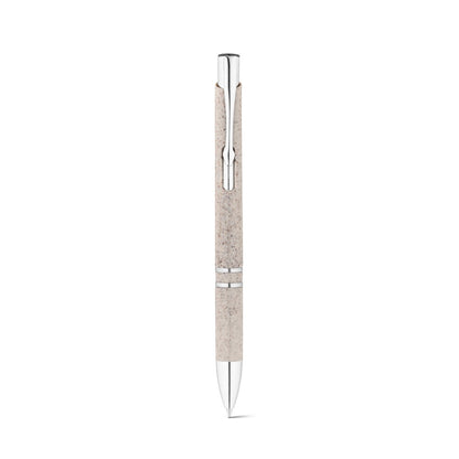 BETA WHEAT promotional pen in light natural (detail view) with custom logo branding
