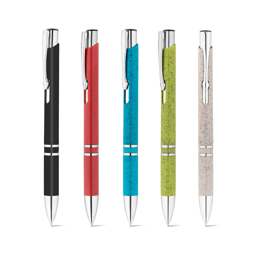 BETA WHEAT promotional pen (complete set view) with custom logo branding