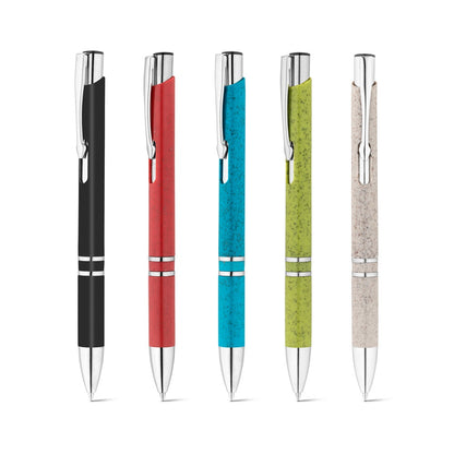 BETA WHEAT promotional pen (complete set view) with custom logo branding