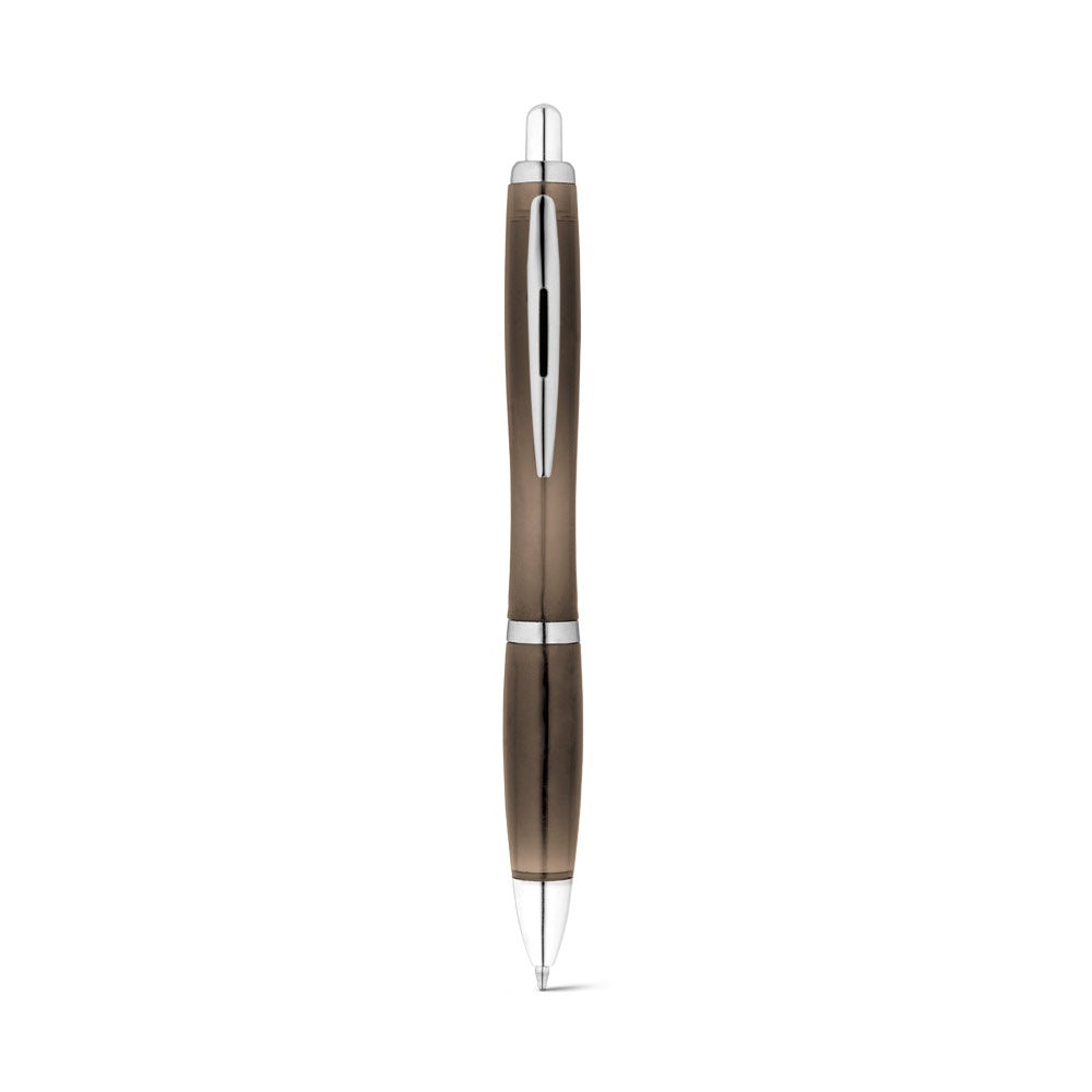 SWING rPET promotional pen in black (detail view) with custom logo branding