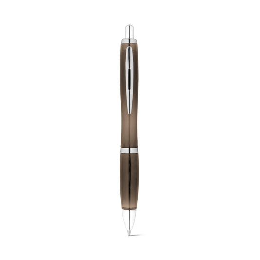 SWING rPET promotional pen in black (detail view) with custom logo branding