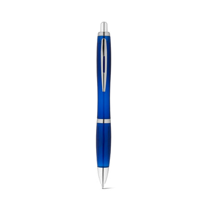 SWING rPET promotional pen in blue (detail view) with custom logo branding