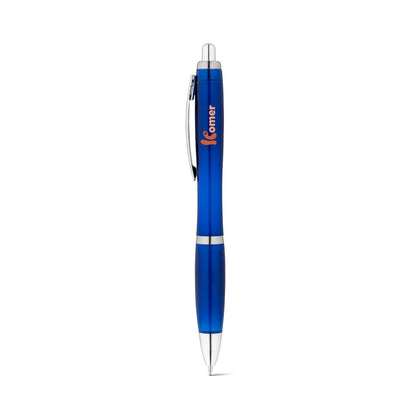 SWING rPET promotional pen in blue with custom logo branding