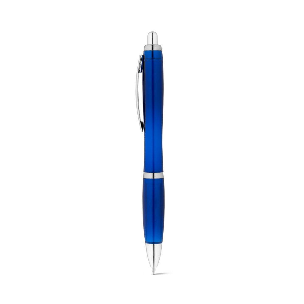 SWING rPET promotional pen in blue with custom logo branding