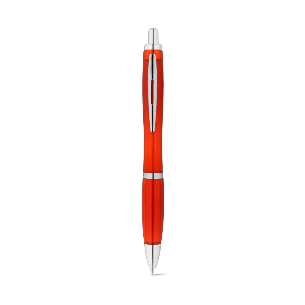 SWING rPET promotional pen in red (detail view) with custom logo branding