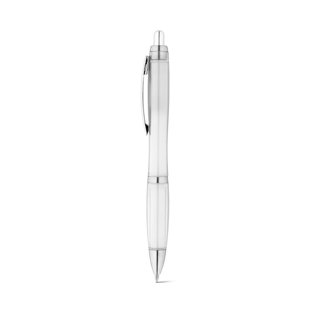 SWING rPET promotional pen in white with custom logo branding