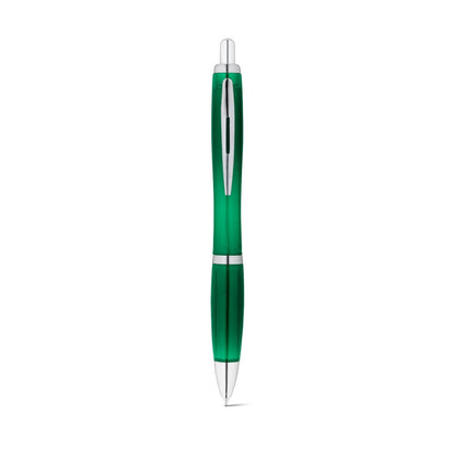 SWING rPET promotional pen in green (detail view) with custom logo branding