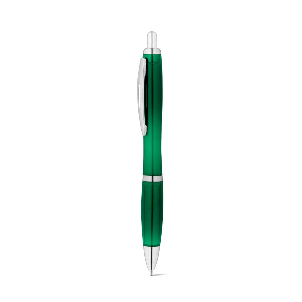 SWING rPET promotional pen in green (detail view) with custom logo branding