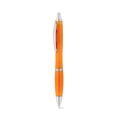 SWING rPET promotional pen in orange (detail view) with custom logo branding