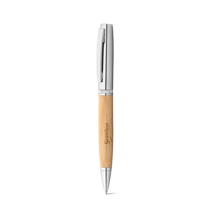 FUJI promotional pen in natural with custom logo branding