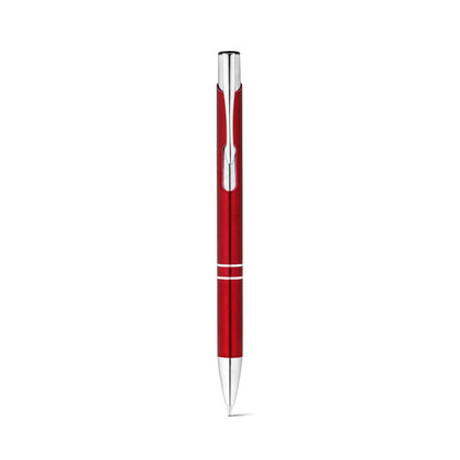 RE-BETA promotional pen in red (detail view) with custom logo branding