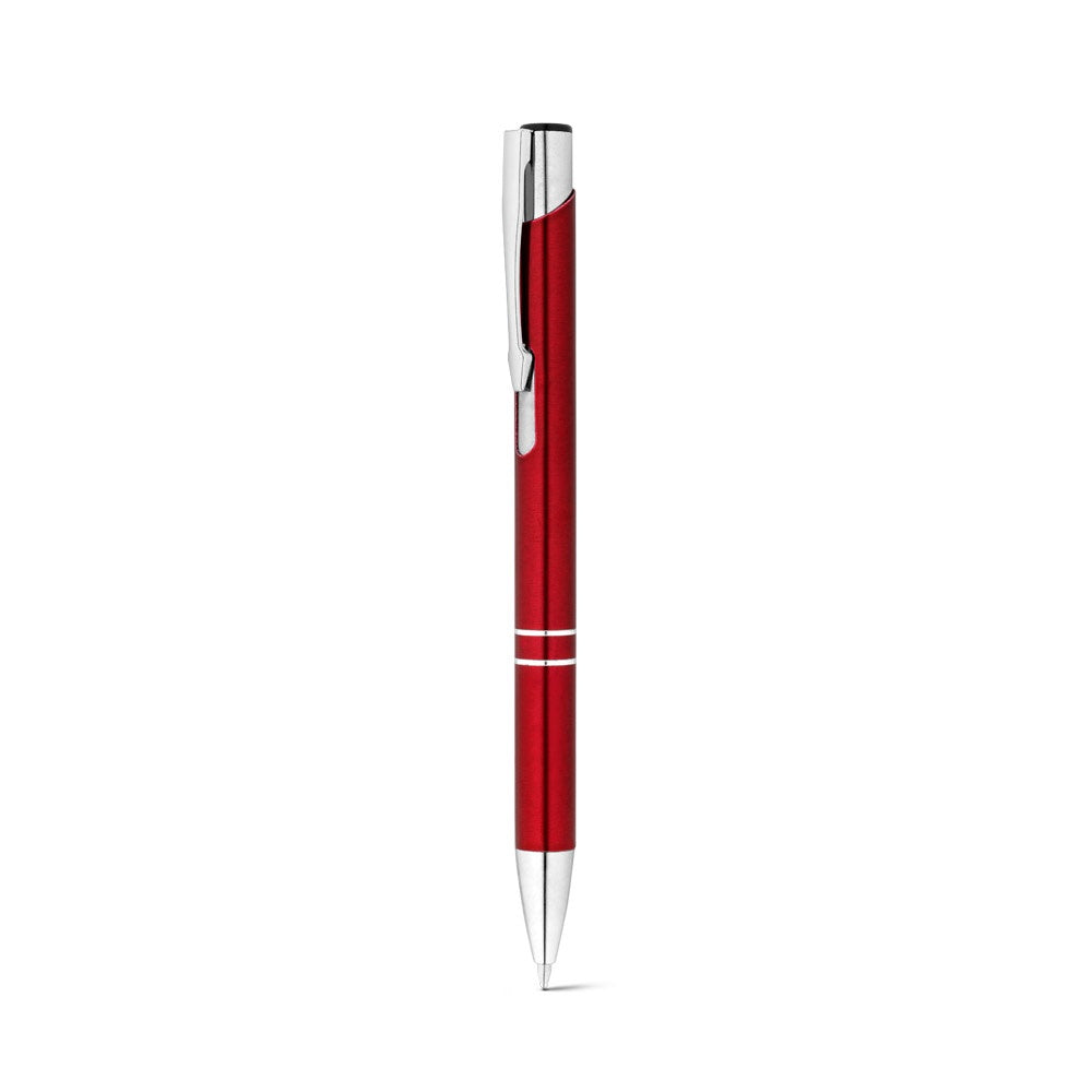 RE-BETA promotional pen in red (detail view) with custom logo branding