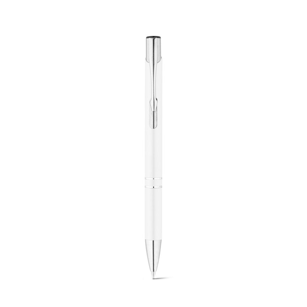 RE-BETA promotional pen in white (detail view) with custom logo branding