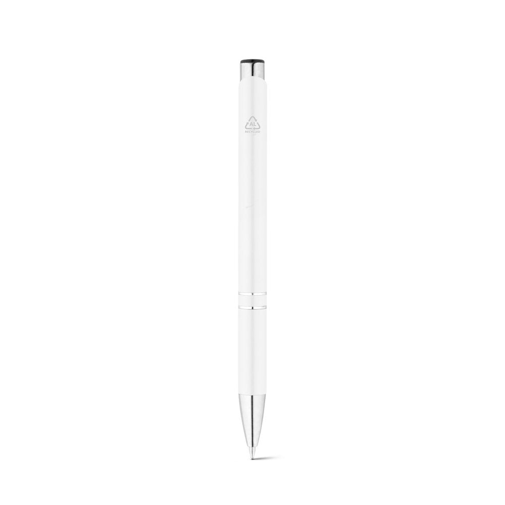 RE-BETA promotional pen in white (detail view) with custom logo branding