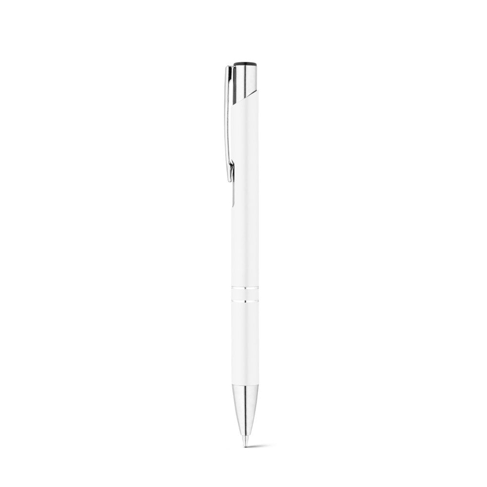 RE-BETA promotional pen in white with custom logo branding