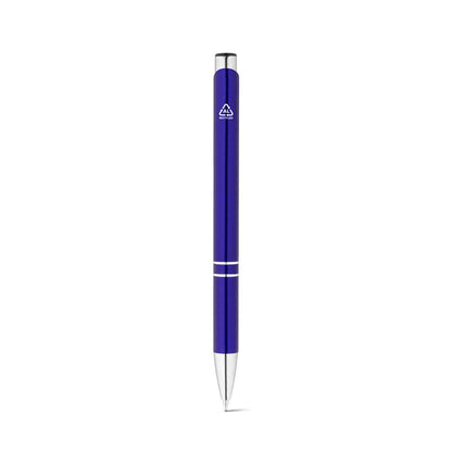 RE-BETA promotional pen in royal blue (detail view) with custom logo branding