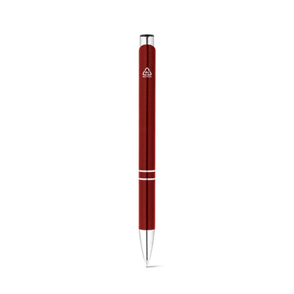 RE-BETA promotional pen in burgundy (detail view) with custom logo branding