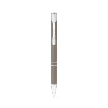 RE-BETA promotional pen in gun metal (detail view) with custom logo branding