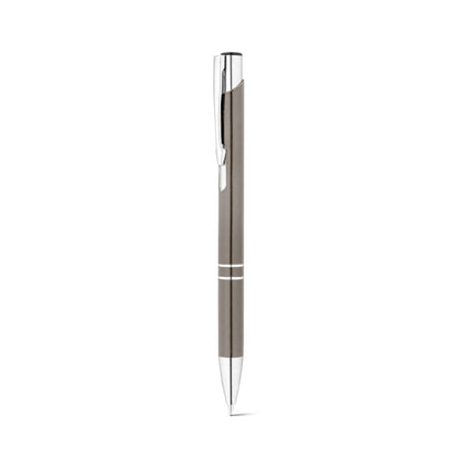 RE-BETA promotional pen in gun metal (detail view) with custom logo branding