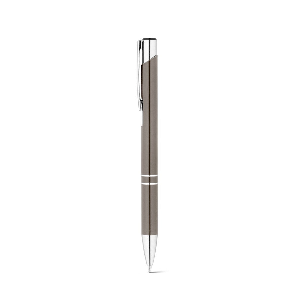 RE-BETA promotional pen in gun metal with custom logo branding