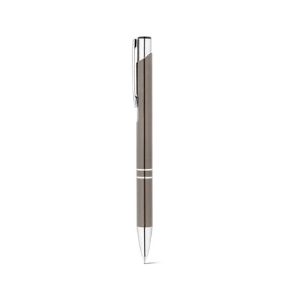 RE-BETA promotional pen in gun metal with custom logo branding