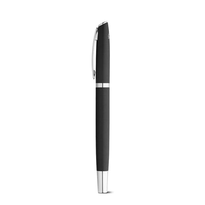 RE-LANDO-SET promotional writing set in black (detail view) with custom logo branding