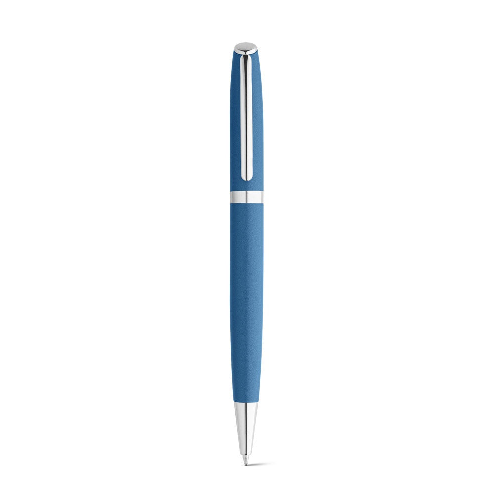 RE-LANDO-SET promotional writing set in blue (detail view) with custom logo branding