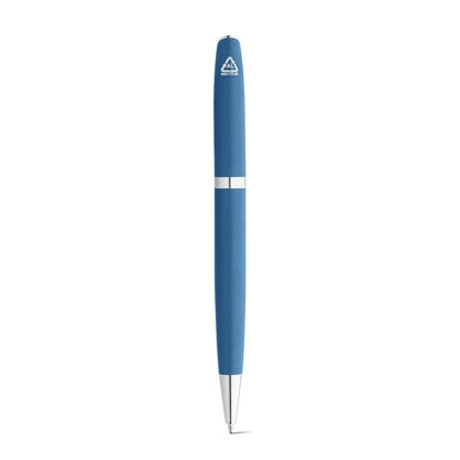 RE-LANDO-SET promotional writing set in blue (detail view) with custom logo branding
