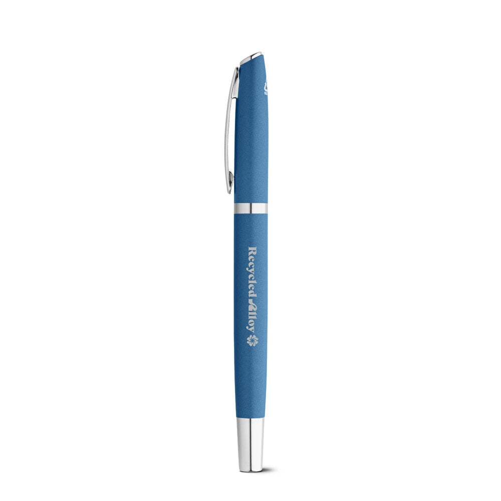 RE-LANDO-SET promotional writing set in blue with custom logo branding