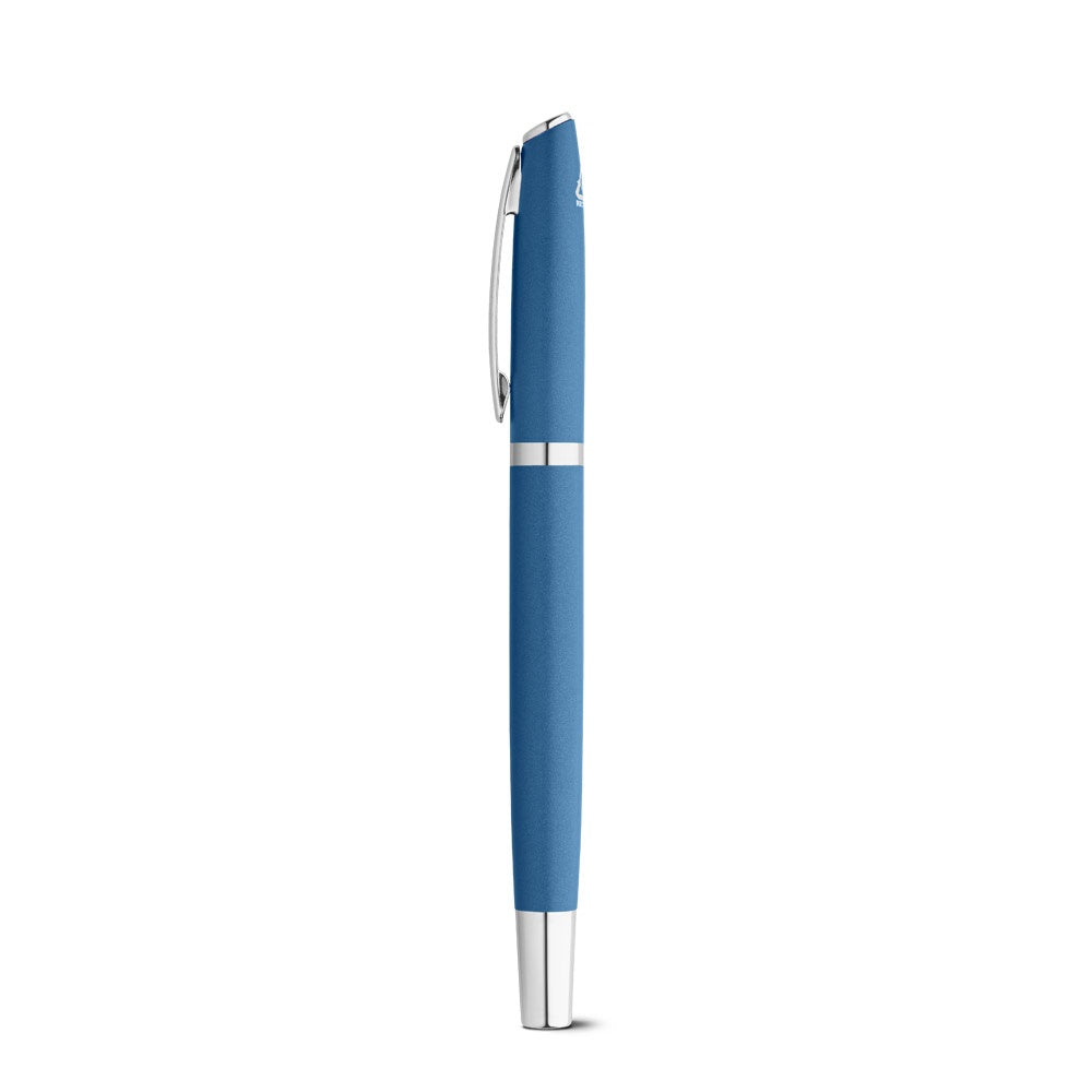 RE-LANDO-SET promotional writing set in blue (detail view) with custom logo branding