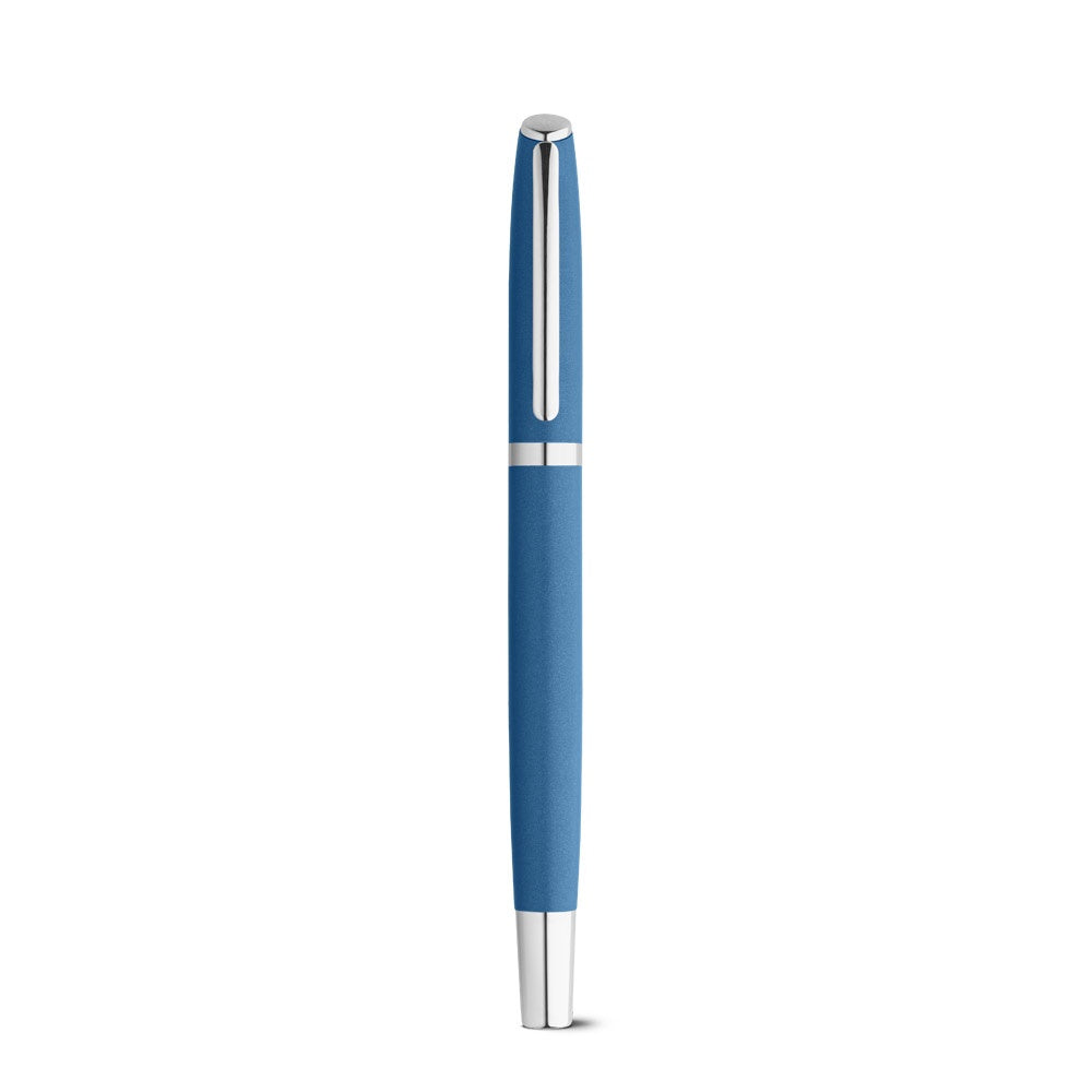 RE-LANDO-SET promotional writing set in blue (detail view) with custom logo branding