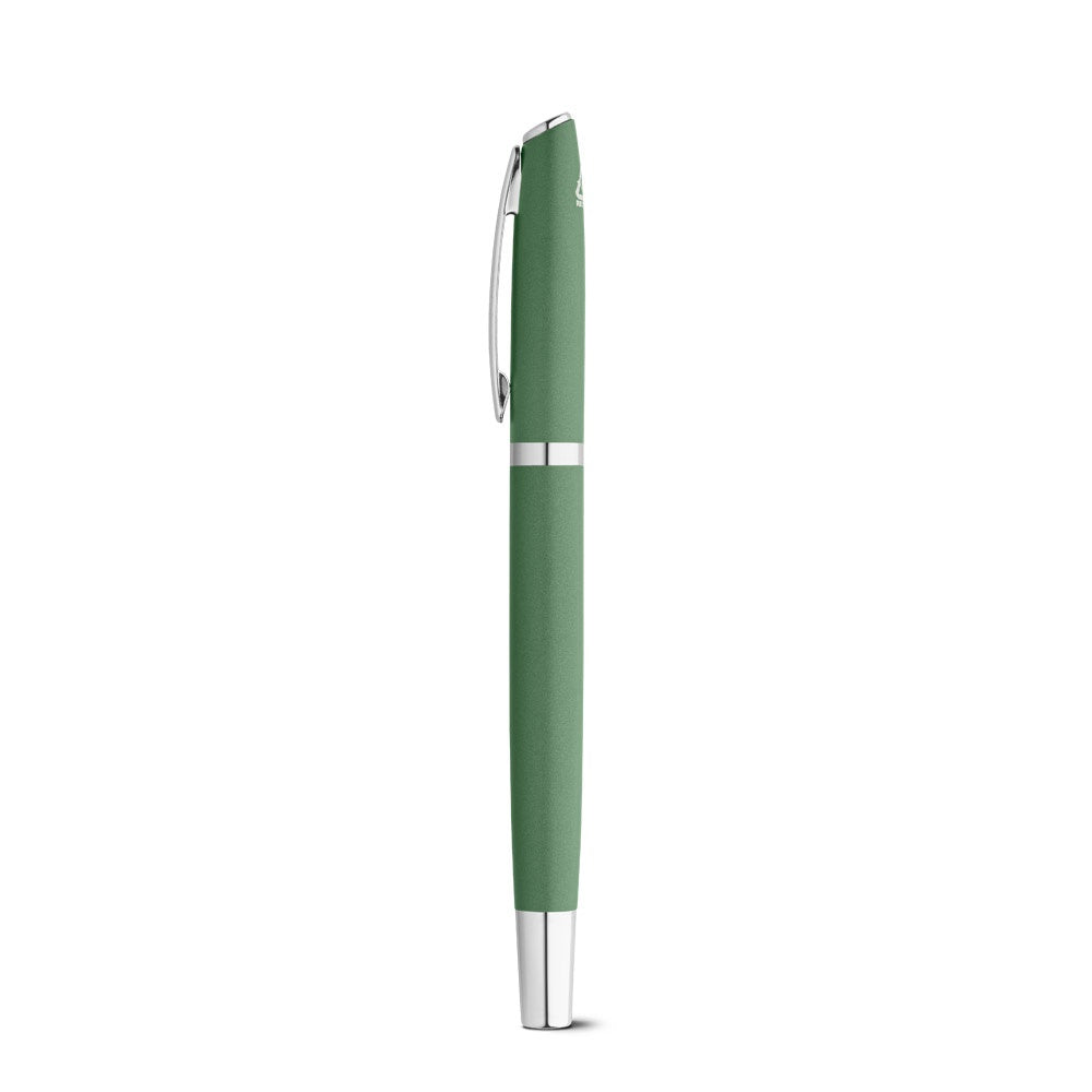 RE-LANDO-SET promotional writing set in green (detail view) with custom logo branding