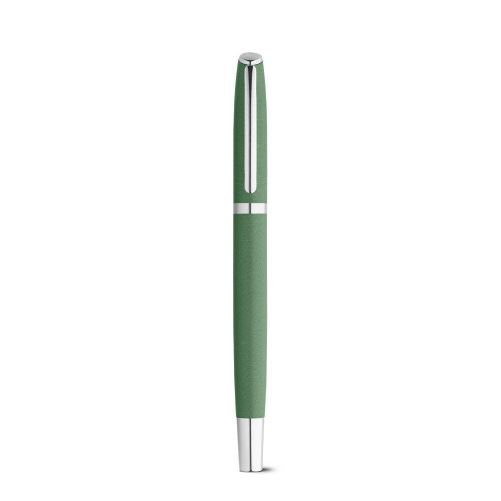 RE-LANDO-SET promotional writing set in green (detail view) with custom logo branding
