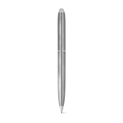 CHRIS promotional pen in satin silver (detail view) with custom logo branding