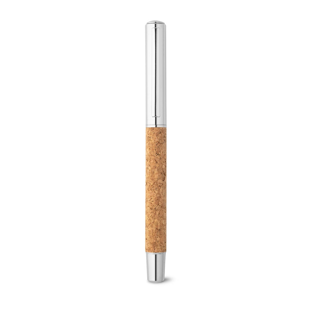 ANDREW promotional pen in natural (detail view) with custom logo branding