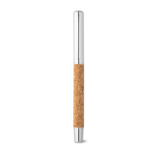 ANDREW promotional pen in natural (detail view) with custom logo branding