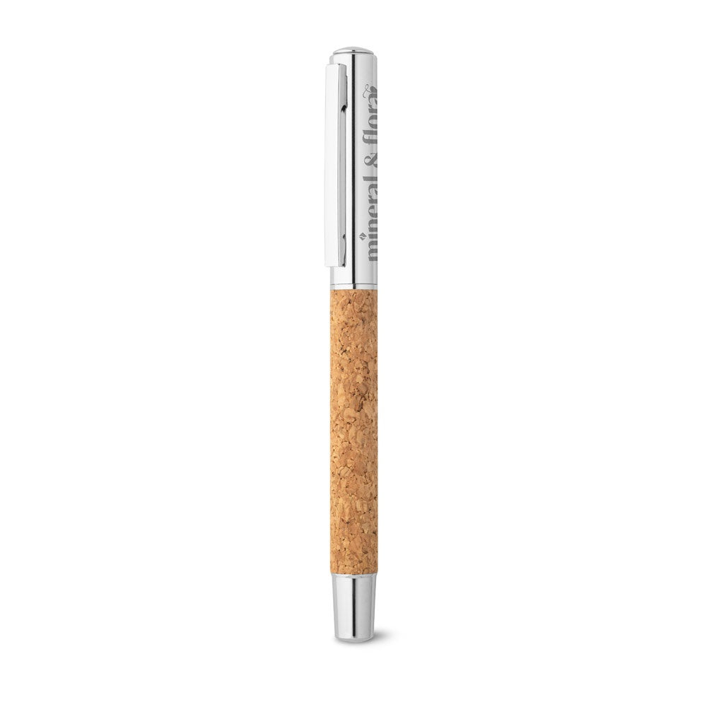 ANDREW promotional pen in natural with custom logo branding