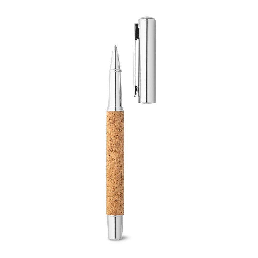 ANDREW promotional pen in natural (detail view) with custom logo branding