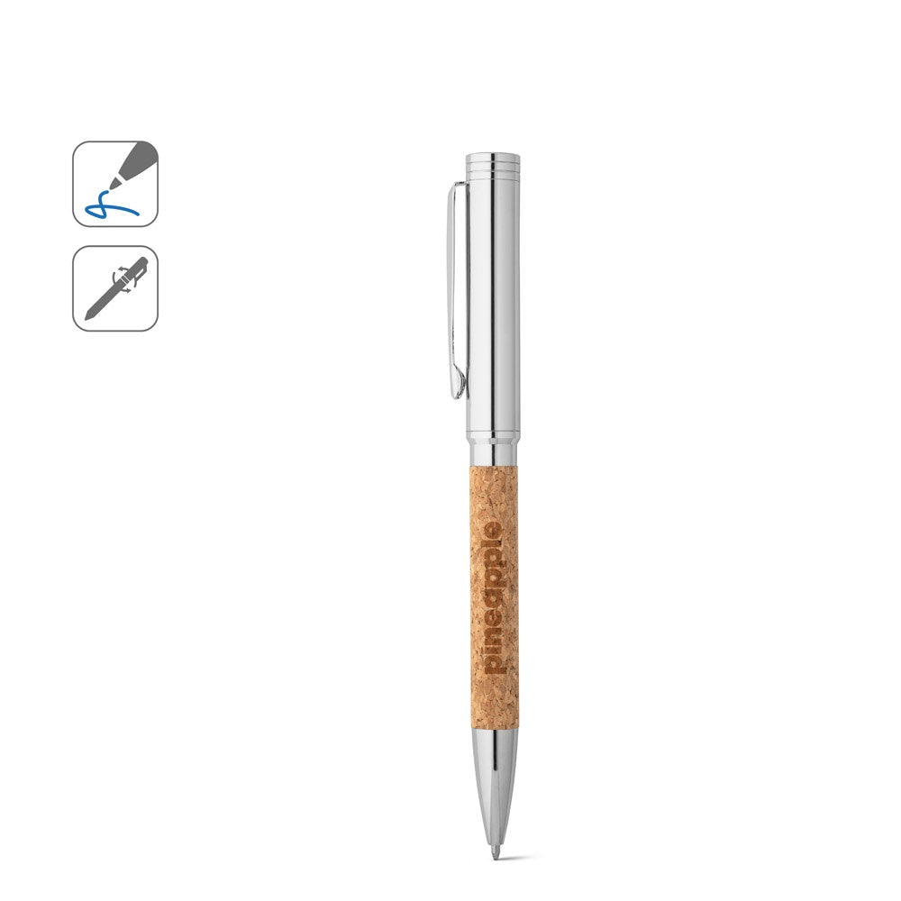 CORKO promotional pen (complete set view) with custom logo branding