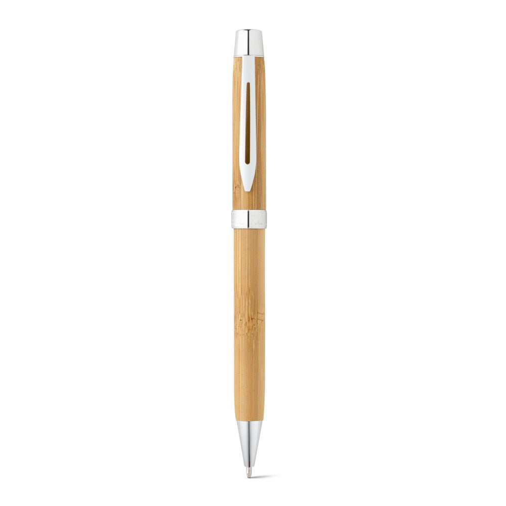BAHIA II promotional pen in natural (detail view) with custom logo branding
