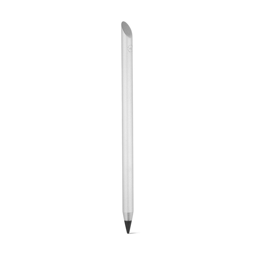 MONET promotional pen in satin silver (detail view) with custom logo branding