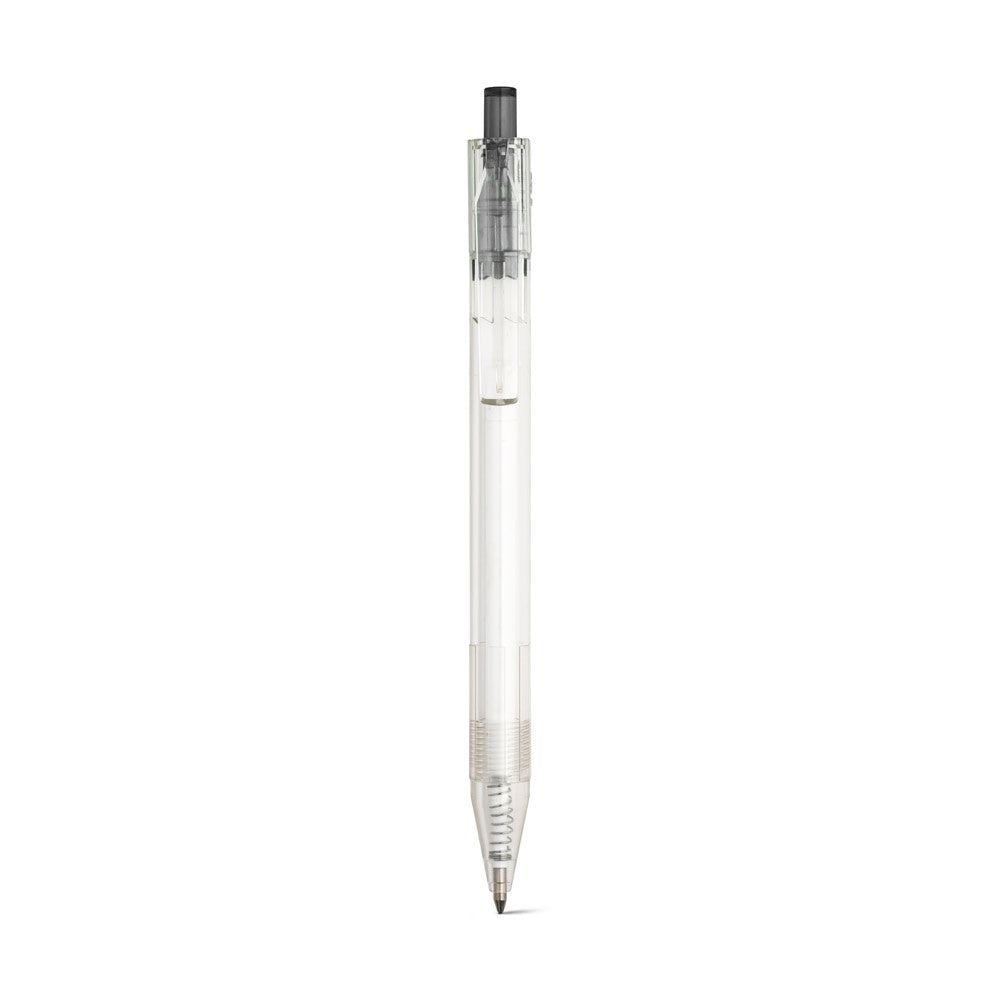 HARLAN promotional pen in black (detail view) with custom logo branding