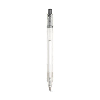 HARLAN promotional pen in black (detail view) with custom logo branding