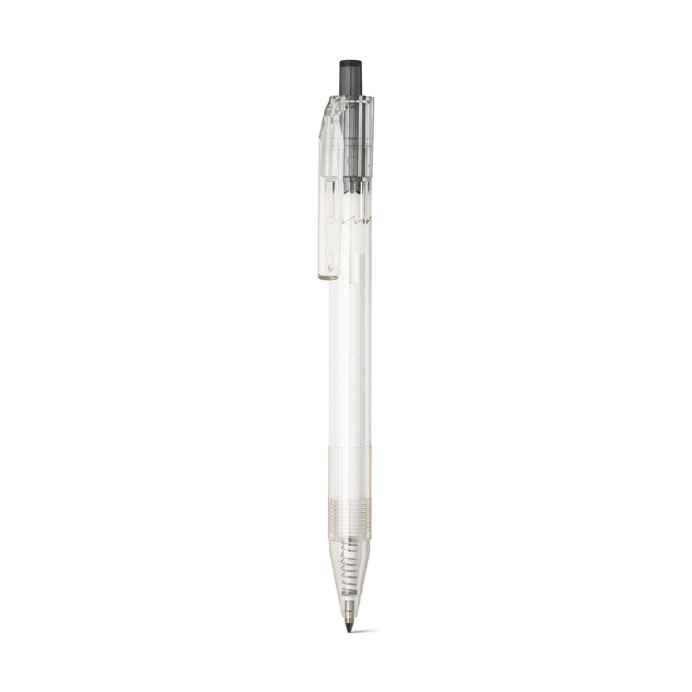 HARLAN promotional pen in black (detail view) with custom logo branding
